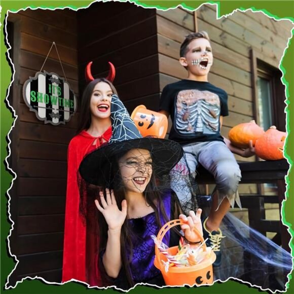 Halloween Door Sign Hanging Decoration It's Showtime Halloween - Picture 6 of 7